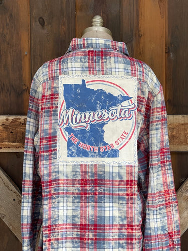 Minnesota North Star State Flannel- Red, White & Blue